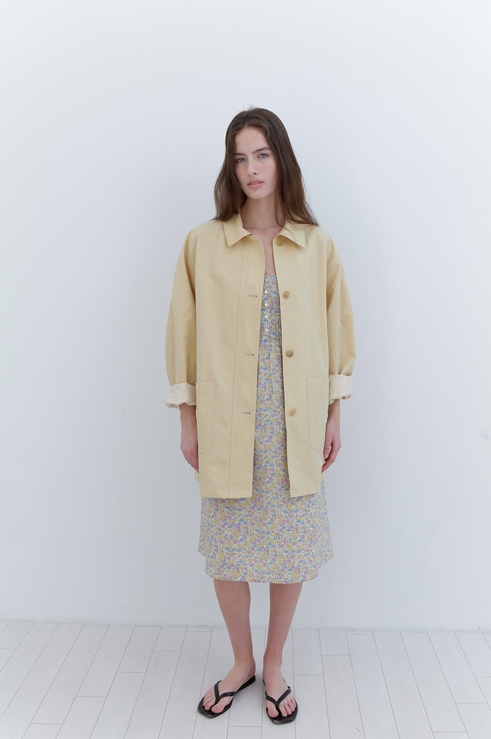 City Half Trench Coat in Butter