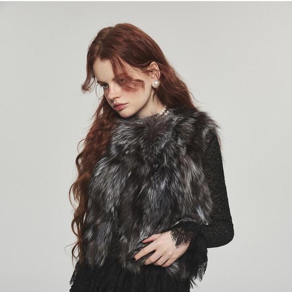 1JINNSTUDIO fox fur short vest