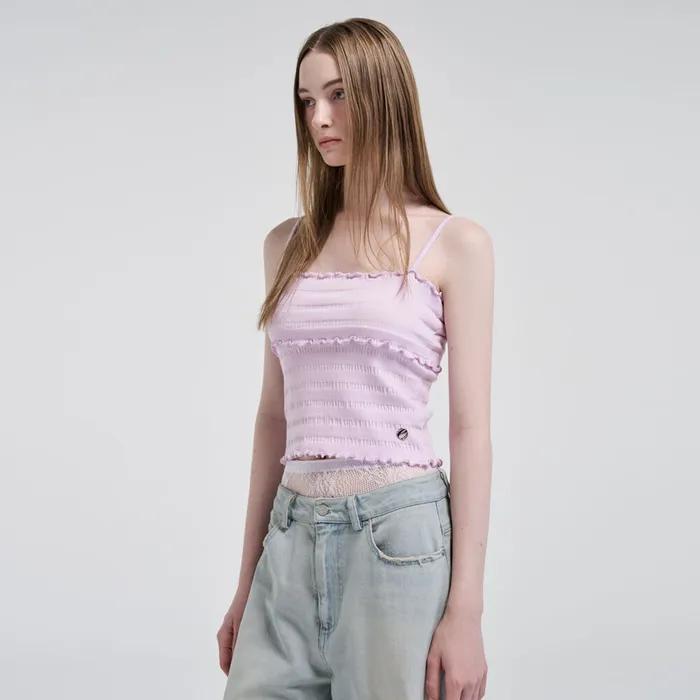 Wave Logo Sleeveless Top, Lavender Pink