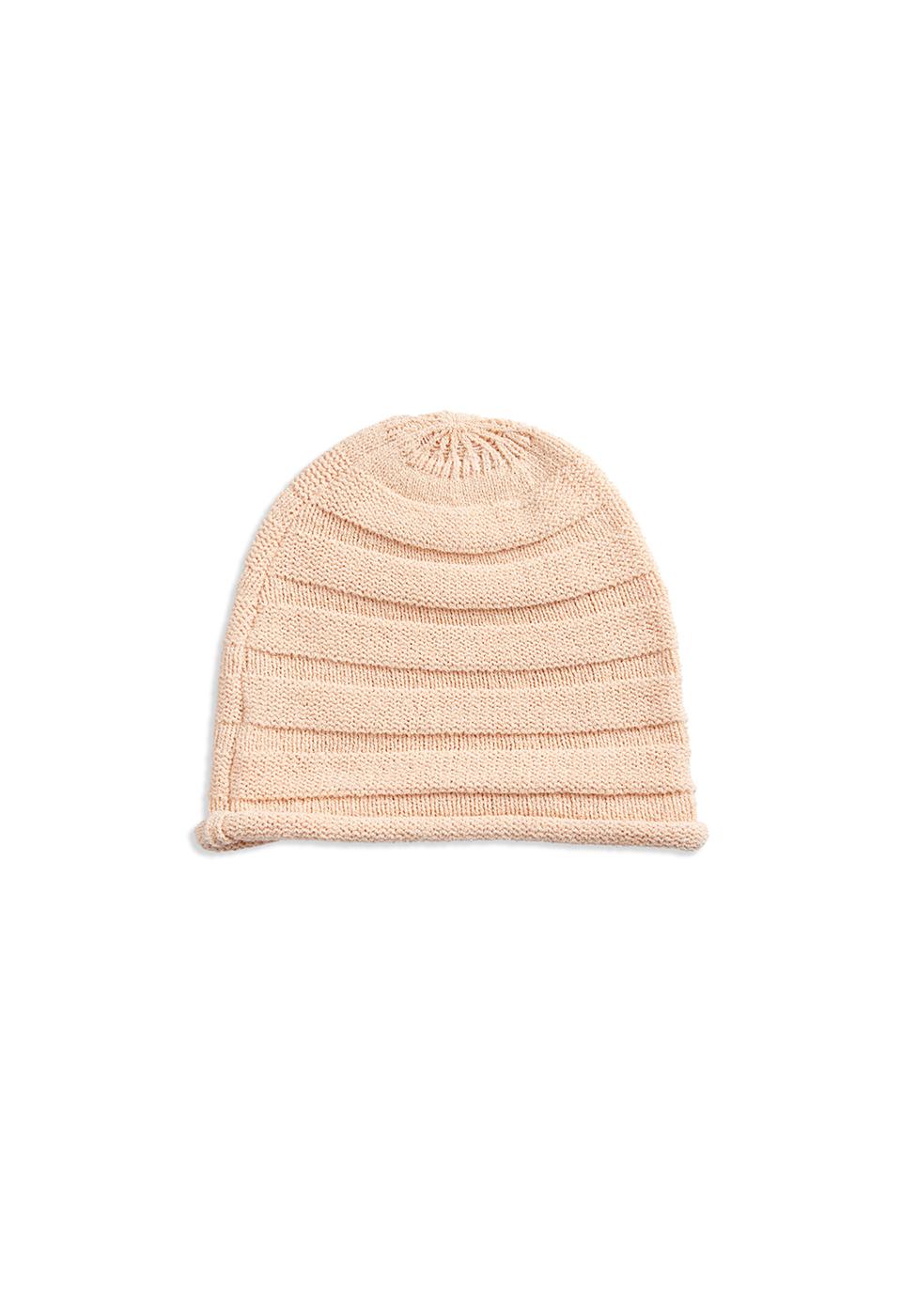 ROLLED RIDGE BEANIE, SALMON