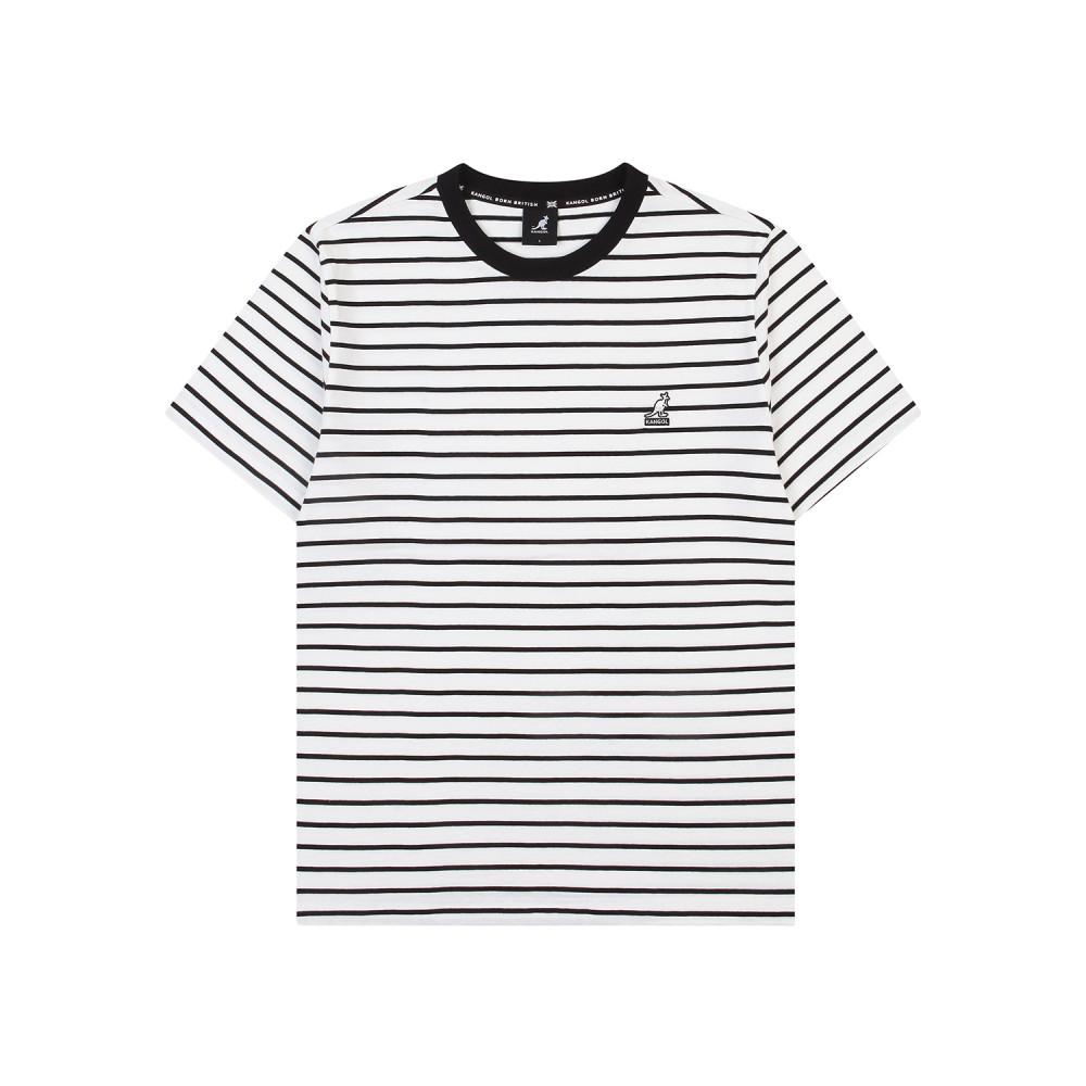 캉골 칼라 넥 스트라이프 티셔츠 2721 화이트