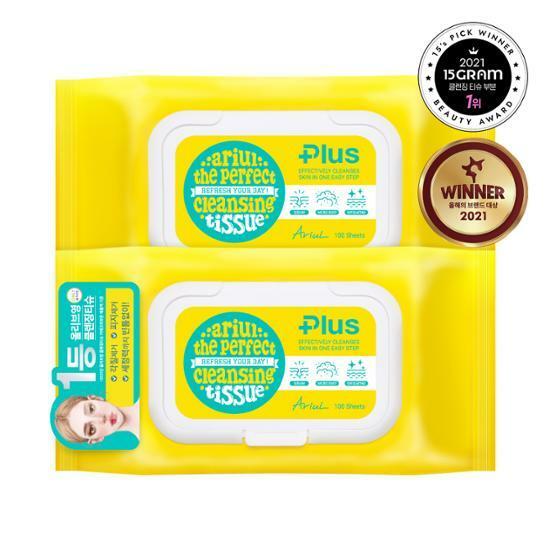 [단독기획] 아리얼 더 퍼펙트 클렌징 티슈 플러스 더블기획 (100매x2개입)
