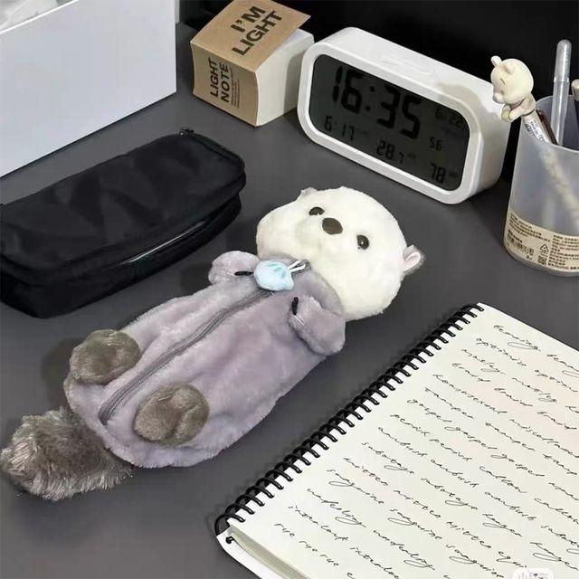 보들보들 조개 해달 수달 봉제 필통 파우치 동물 인형 문구 가방 필기도구 필기구 학생 귀여운