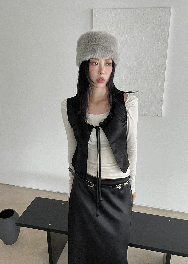 silky frill string vest (3c)