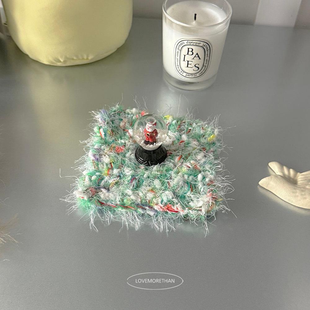 green christmas coaster 뜨개 티코스터 컵받침 홈카페 오브제받침