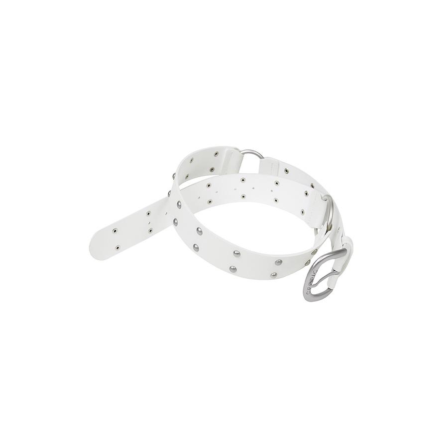 TWO RING RIVET BELT / WHITE