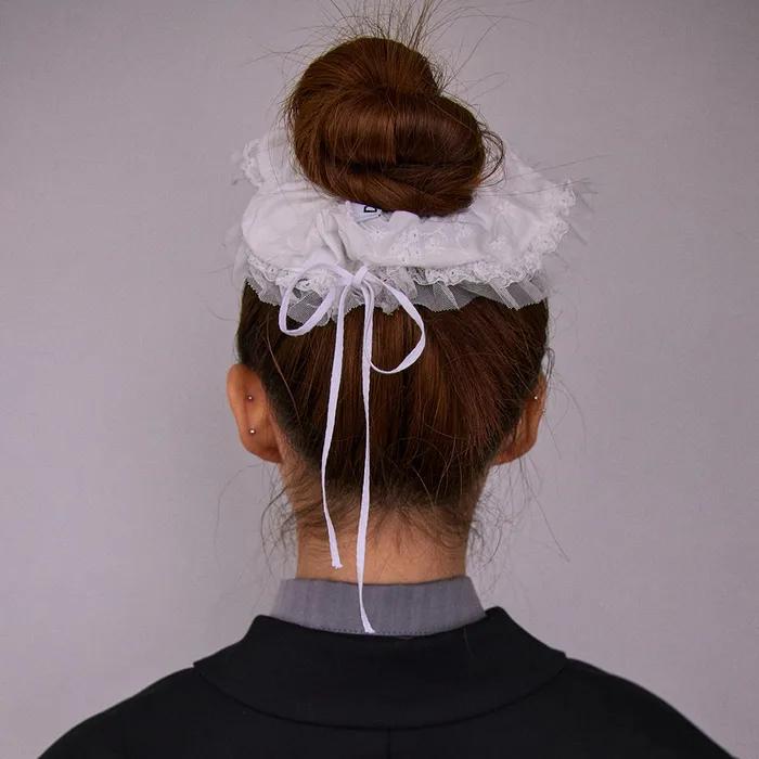RIBBON LACE SCRUNCHIE - WHITE