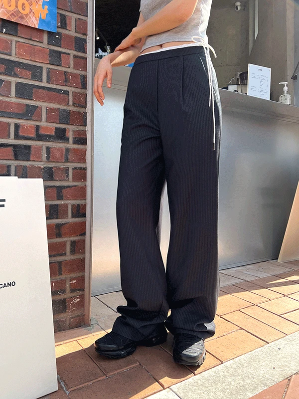 String combination stripe trousers