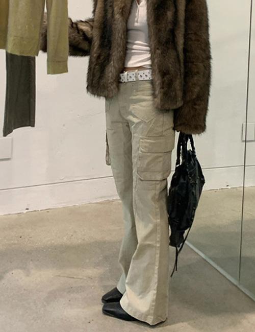 washed slim cargo pants