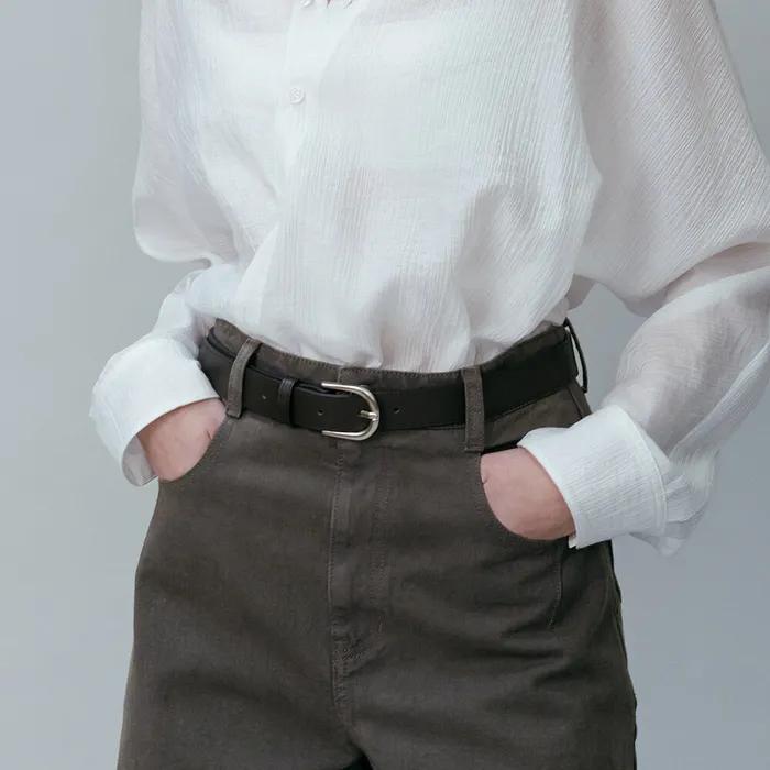 Minimal Leather Buckle Belt SX6XT011-94