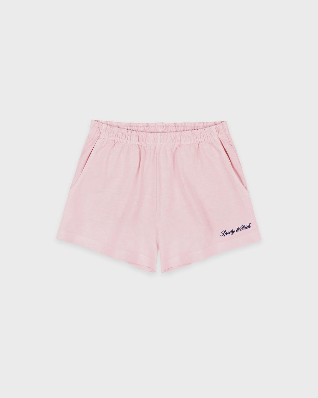 Syracuse Embroidered Disco short - Pink Dolphin/Navy - Pink Dolphin / X-Small