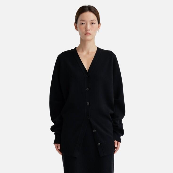 Hourglass Long Knit Cardigan (Black)