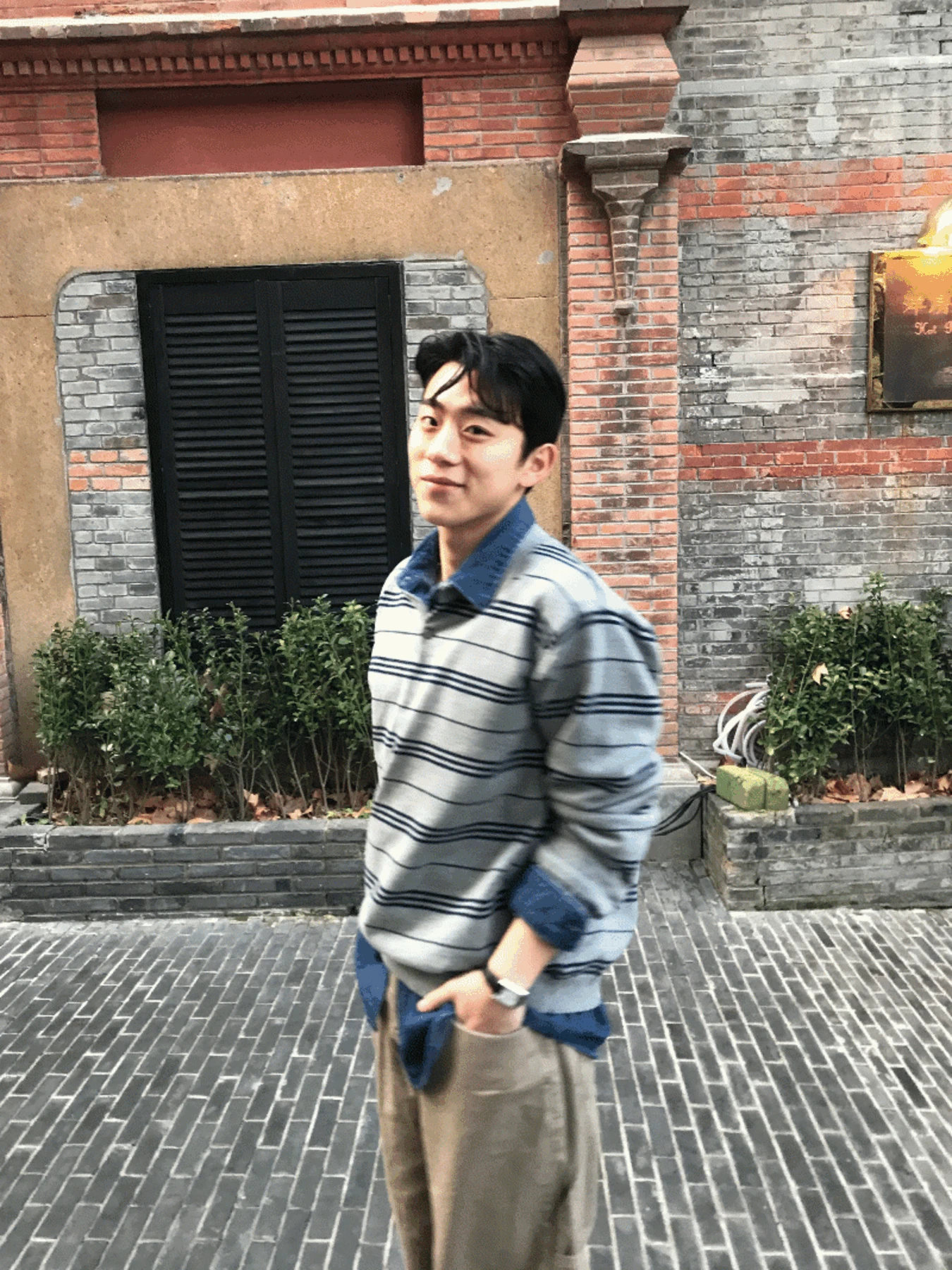 마린 스트라이프 카라 니트(2colors)