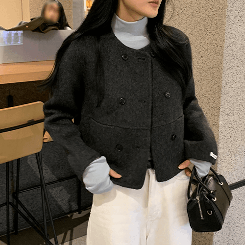 더블 핸드메이드 숏코트