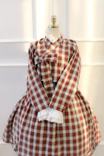 ★리프의 네번째 한복 시리즈-2021 Tartan Hanbok series 저고리★레드 컬러 입고!