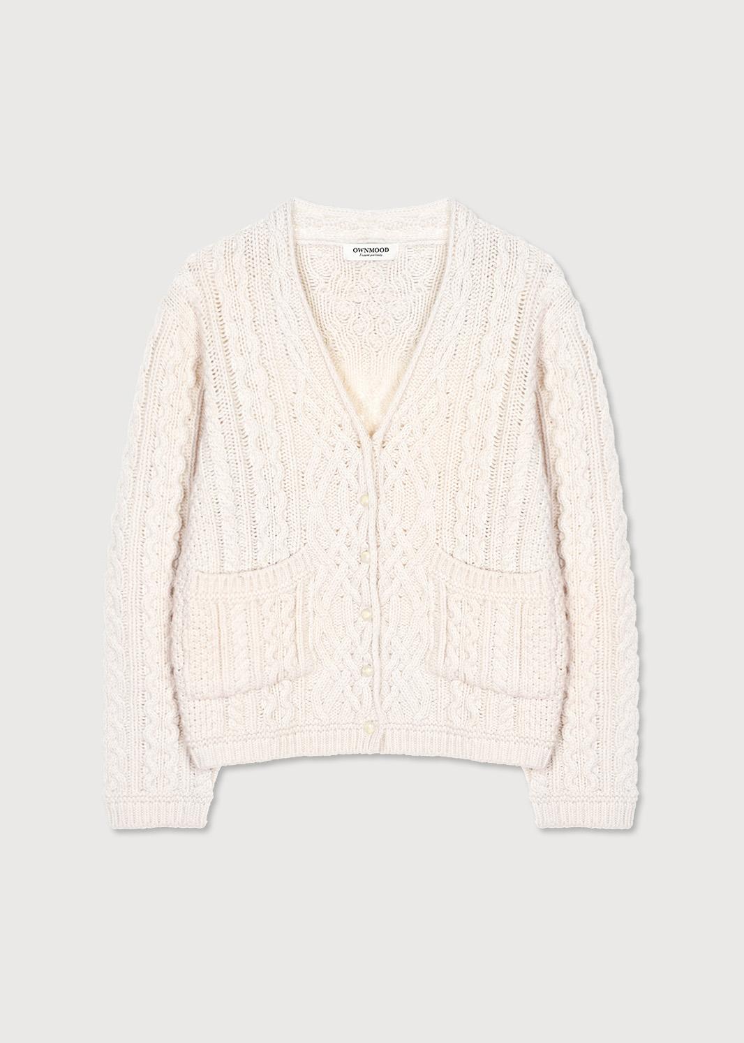 HERITAGE CABLE CARDIGAN - CREAM