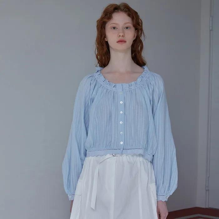 [5차_리오더] MARIE FRILL BLOUSE(BL)