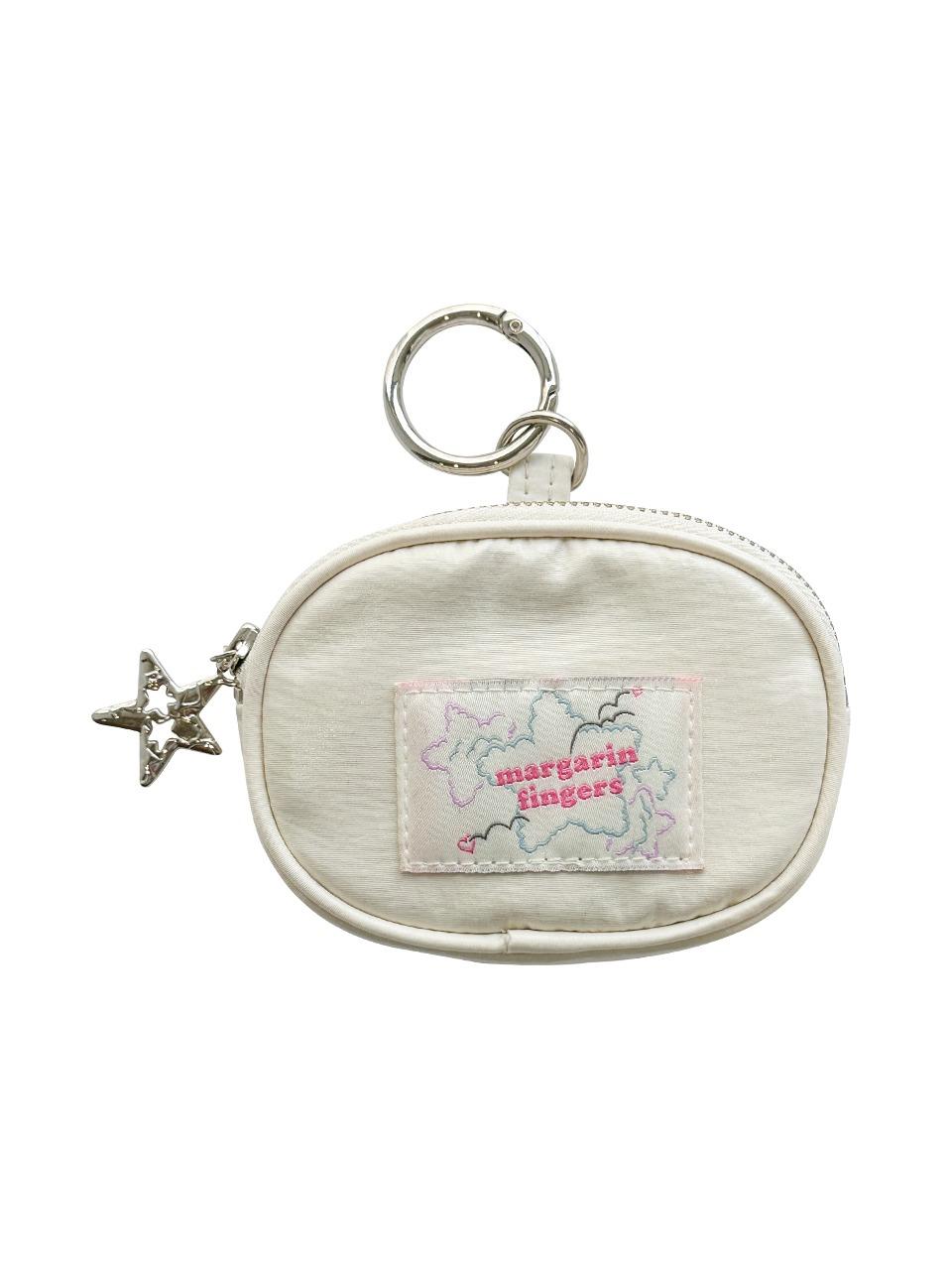 STAR KEYRING POUCH (CREAM)