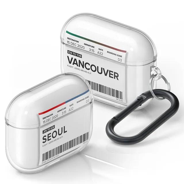 PLAN.A 에어플레인 티켓 시리즈 에어팟 프로 TPU 투명 케이스