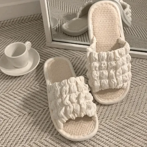 [오늘출발] 와플 린넨 엠보 룸슈즈 실내화 층간소음방지 거실화 슬리퍼 여름 홈슈즈