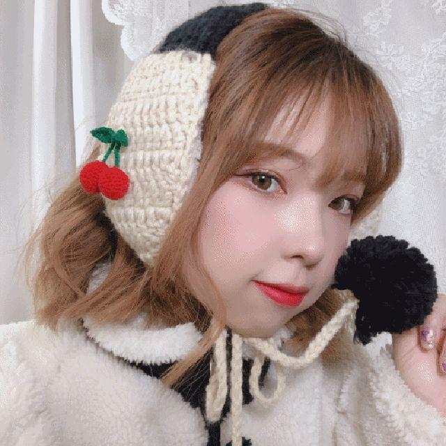 핸드메이드 투톤 귀도리 블랙