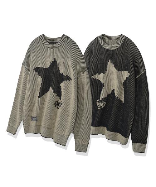 VSW Reversible Two Tone Star Knit Sand
