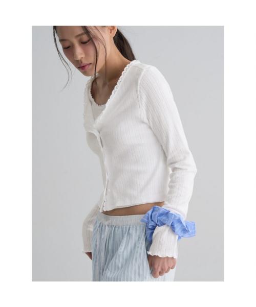 포인텔 긴소매 카디건  화이트