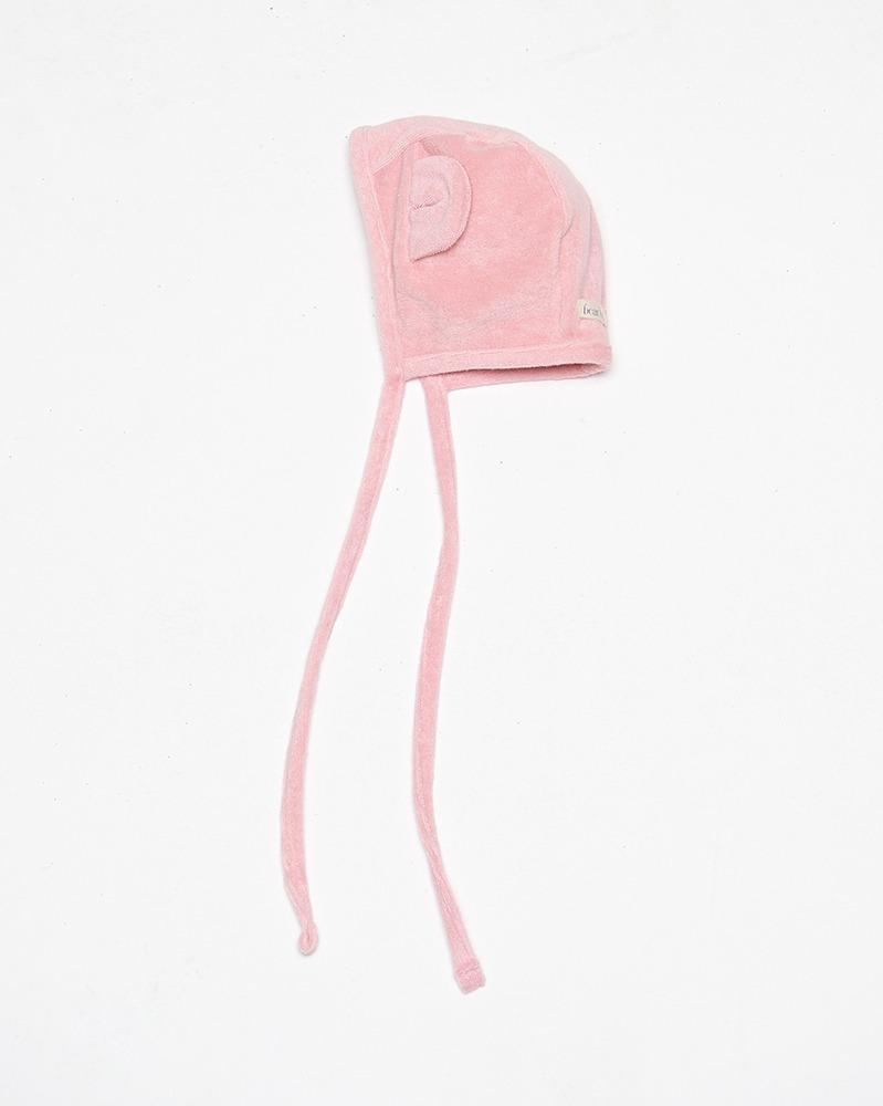 Terry bear bonnet - pink