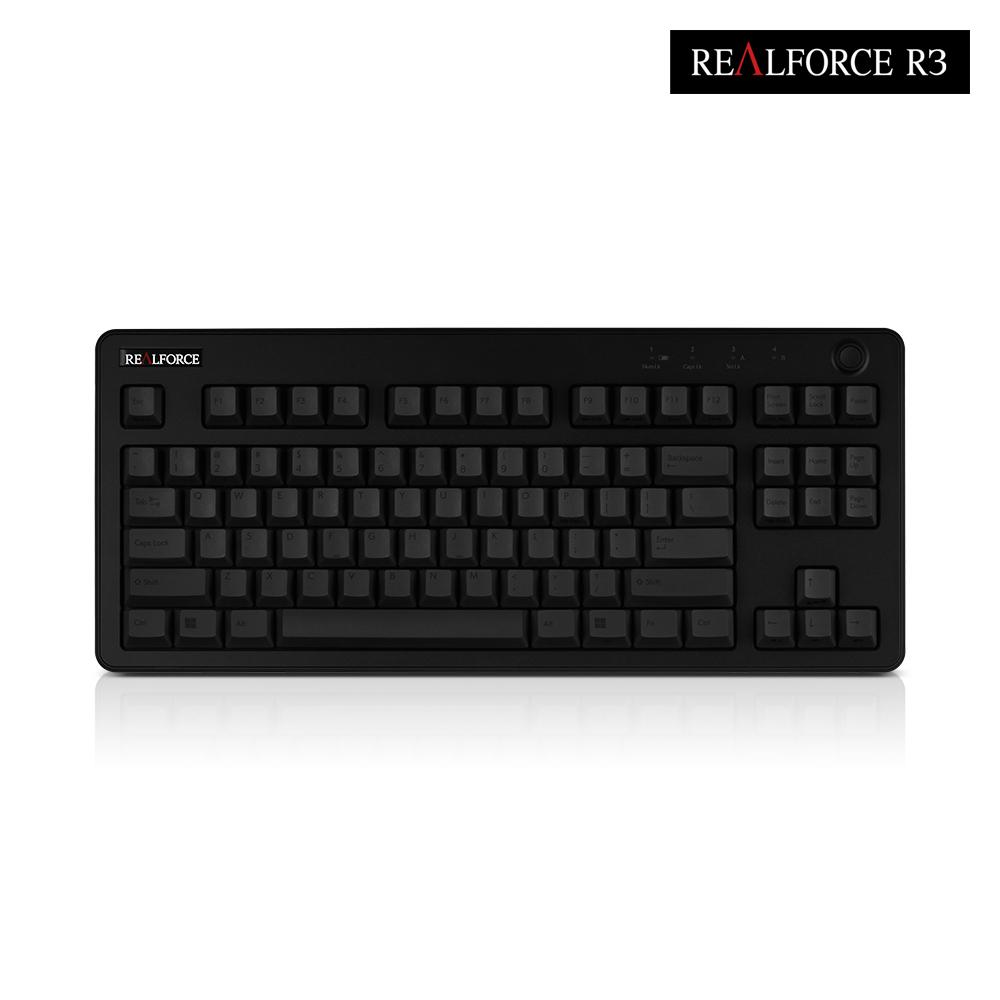 리얼포스 R3 블랙 [국내배송] APC 저소음 텐키리스 토프레 무접점 키보드, 30g - R3HD..., 텐키리스