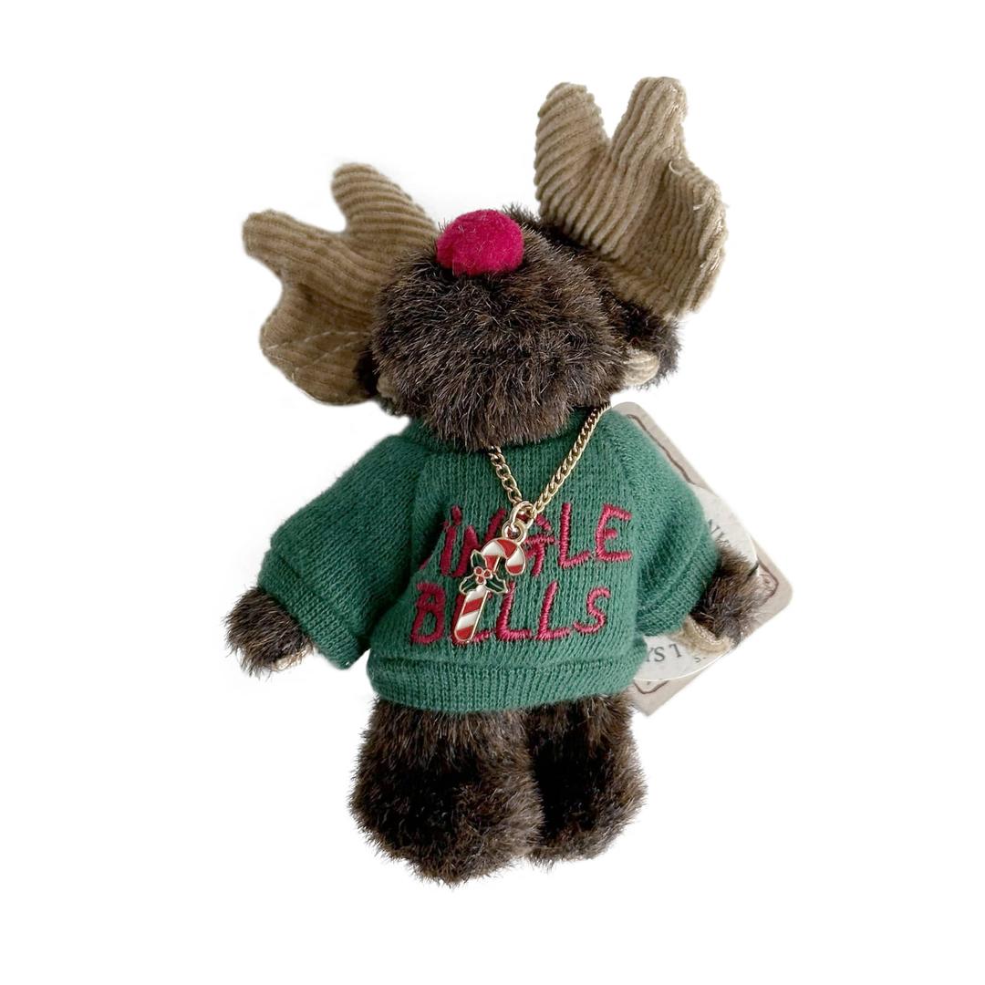 [Boyds] Boyds Mini Message Deer 'Jingle Bells\' + [CWM made] Candy Cane Necklace