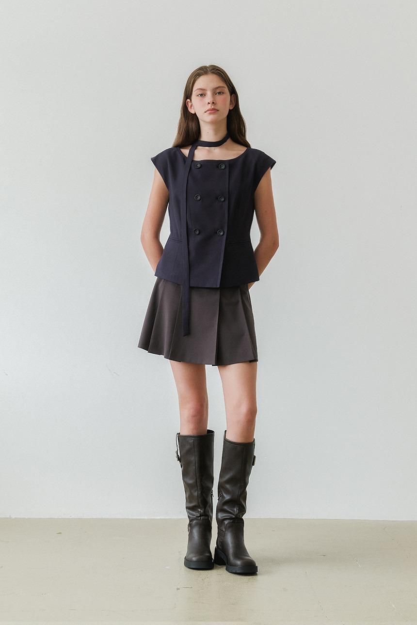 Scarf jaket blouse_Navy