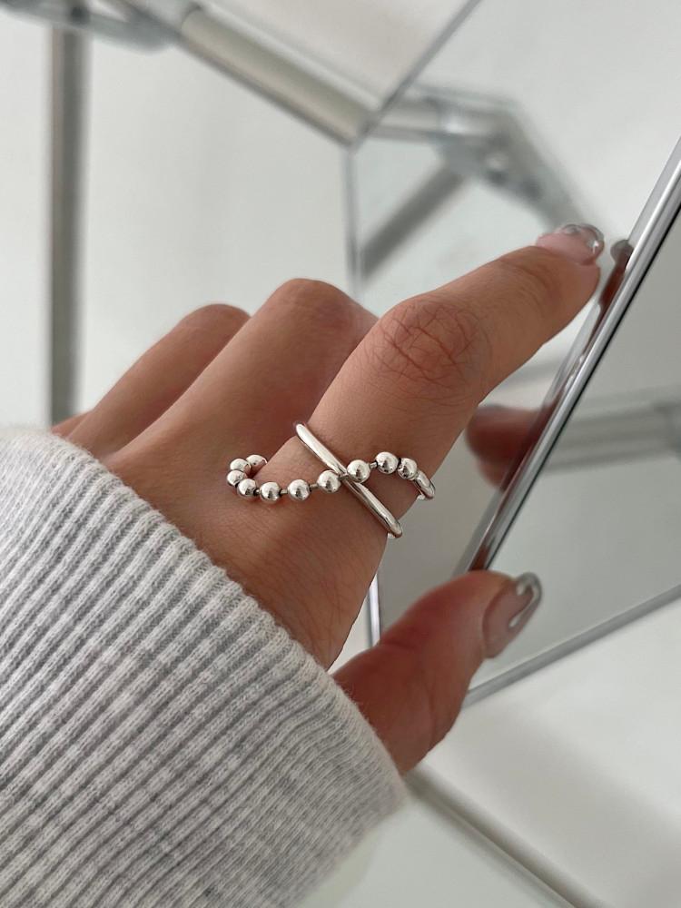 [실버925] 하프 볼체인 링크 반지