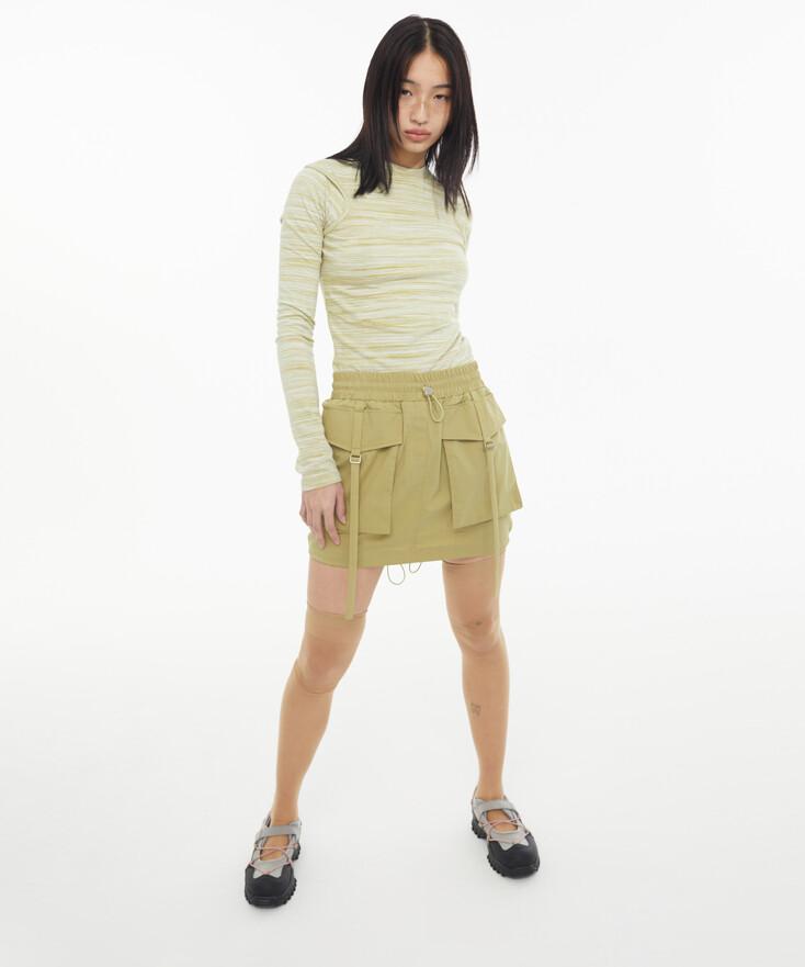 쿄 스왈로 카고 미니 스커트 올리브