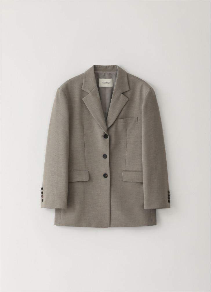 Single Breasted Three-Button Jacket Gray