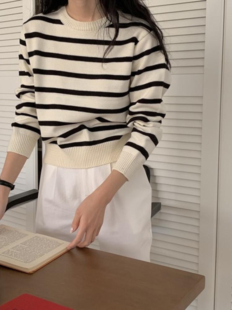 베이직 단가라 니트 2Color