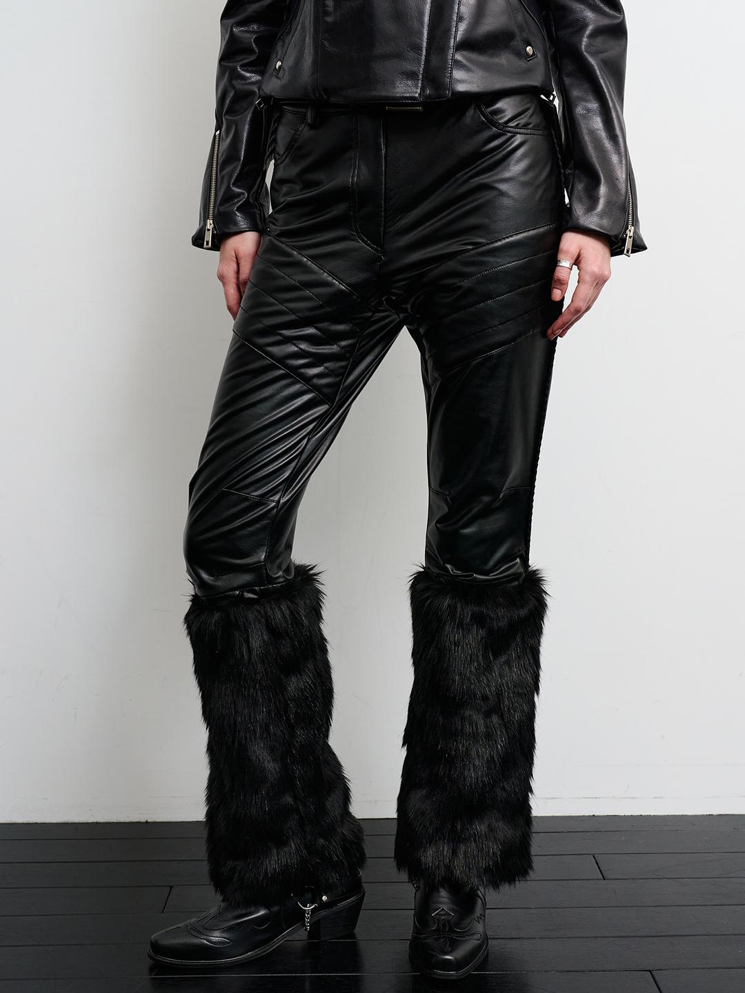 LEATHER FUR PANTS
