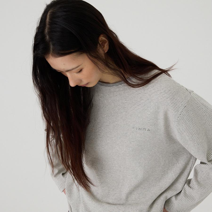 GY 트윈 슬리브 티셔츠_크림 그레이 스트라이프 2Sizes