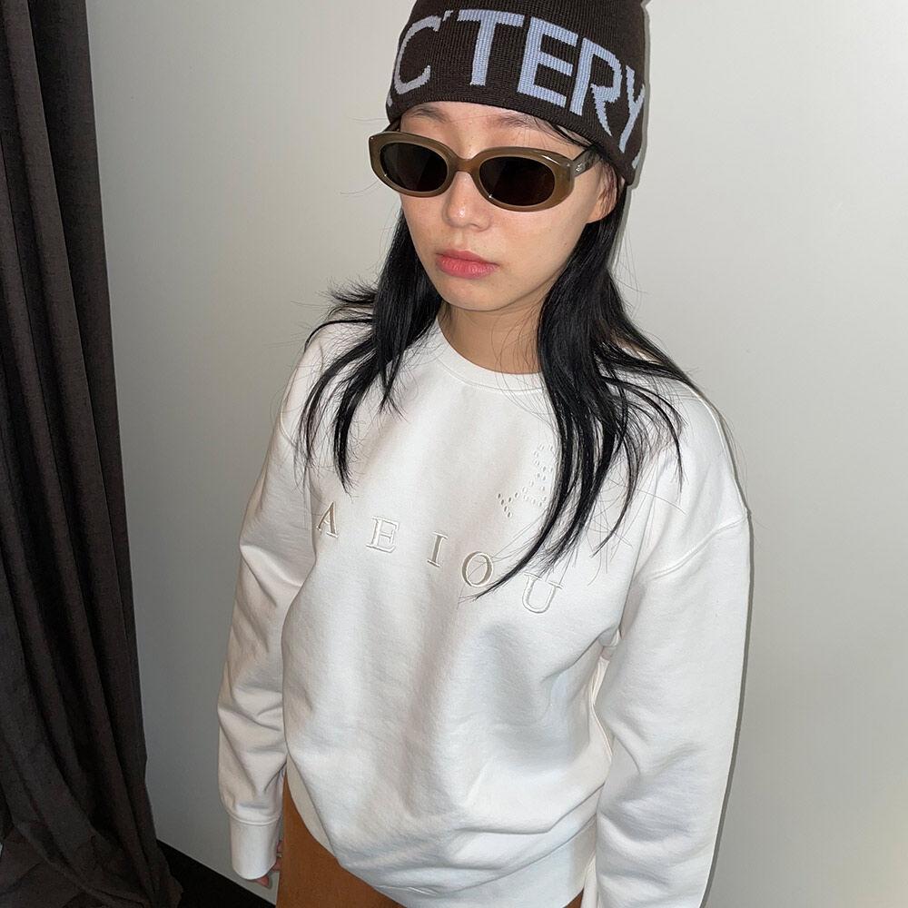 Aeiou Logo Symbol Sweatshirt White