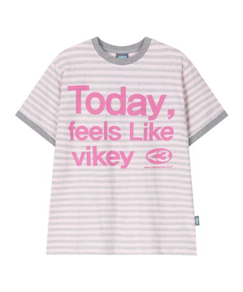 필소굿 스트라이프 링거 티셔츠 [핑크]