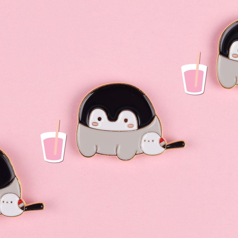 코우펜짱 골드 핀뱃지 투게더