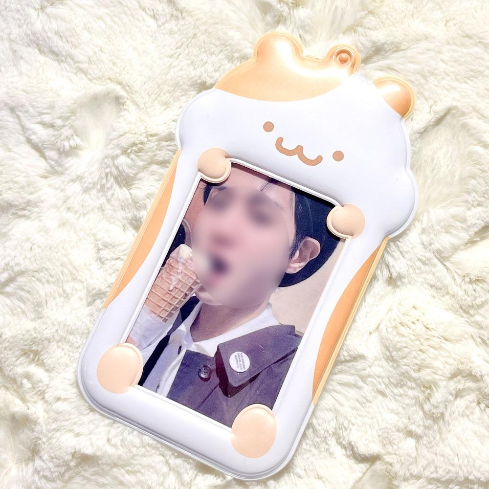 오렌지 햄스터 포토카드 홀더 키링