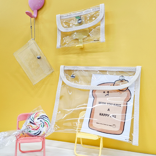 [1개배송OK]2개구매시 스티커증정/투명카드지갑/PVC카드지갑/파우치/투명파우치/투명필통 깔꿈 예뻐요~