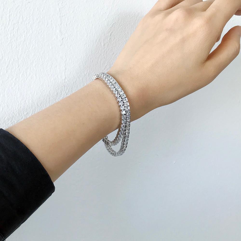 [스몰굿띵] 프롱세팅 3mm 라운드 테니스팔찌 큐빅 지르코니아