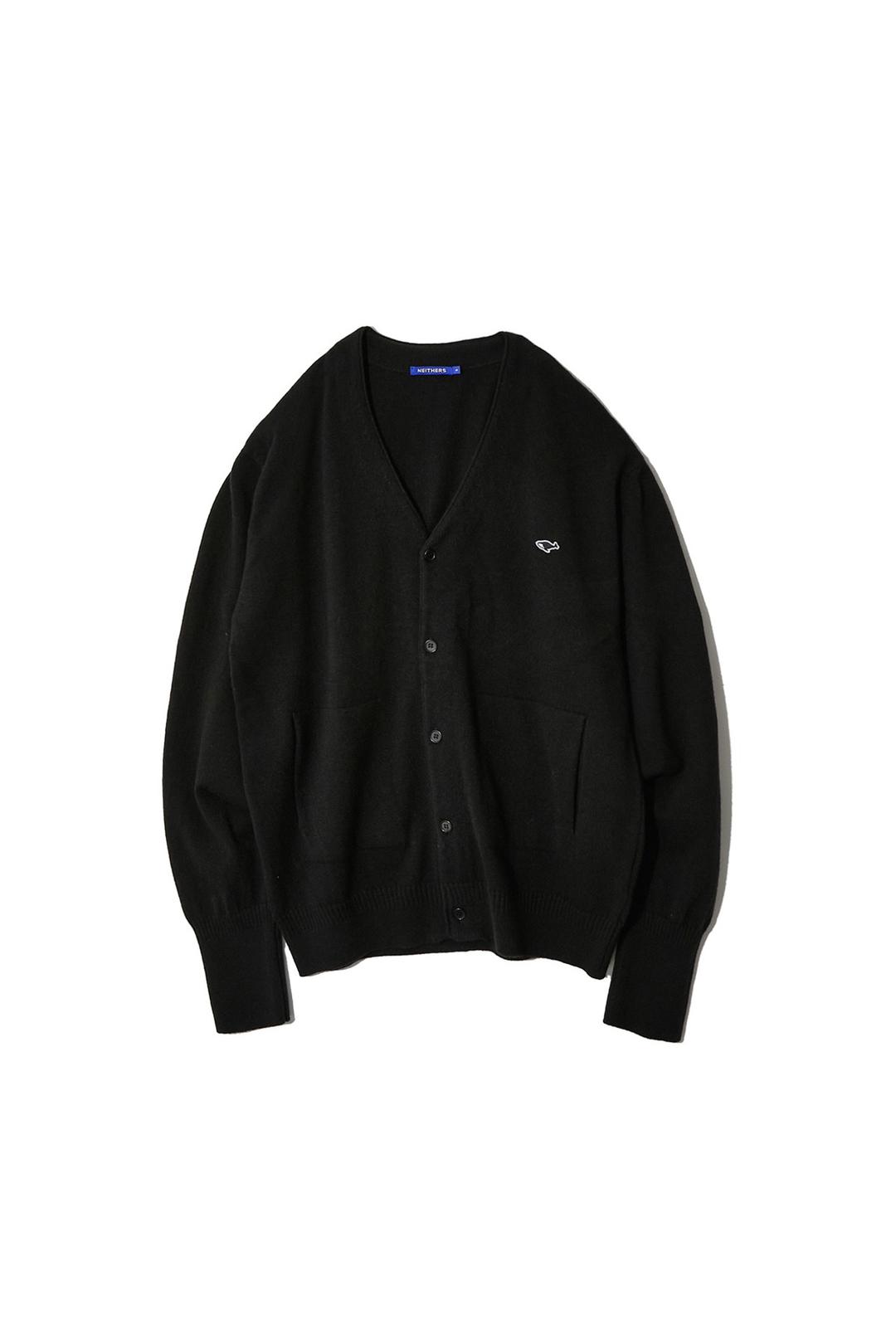 MERINO WOOL CARDIGAN (BLACK)