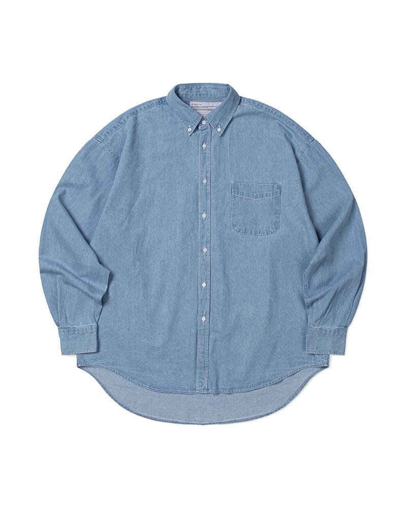 휴즈 오버핏 데님 셔츠 (LIGHT BLUE)
