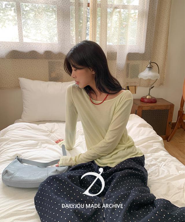 데일리쥬 [MADE] 에이든 슬림 텐셀 긴팔 티셔츠