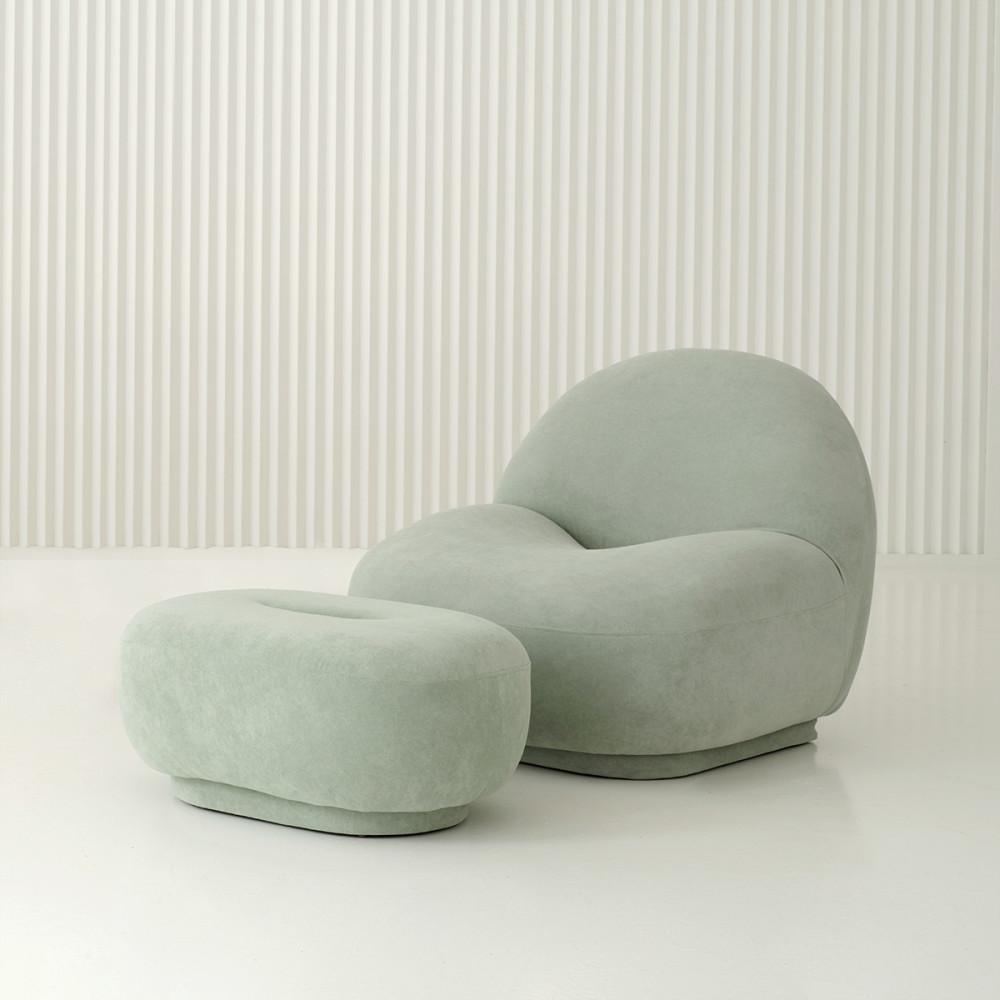 [베스테브로] 쉘 1 소파+쉘 스툴 패브릭 라운드 곡선 디자인 안락 쇼파