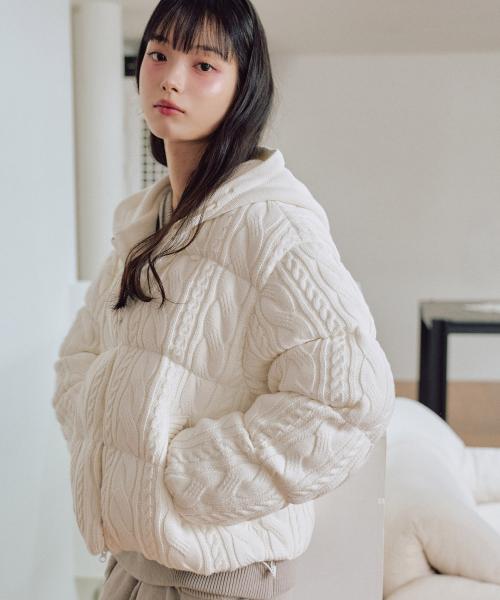 헤이든 니트 숏 패딩 [WHITE]