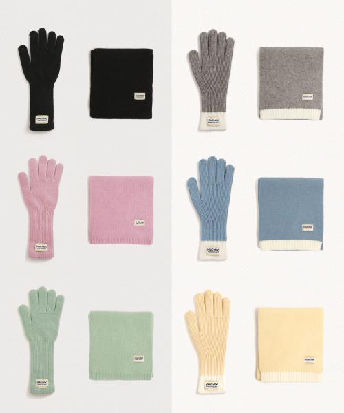 울 장갑,머플러 SET (Hoho,Sso Ok,Huhu,Dull Dull)