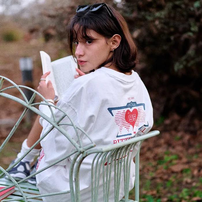 Sporty Heart Long Sleeve-Ivory